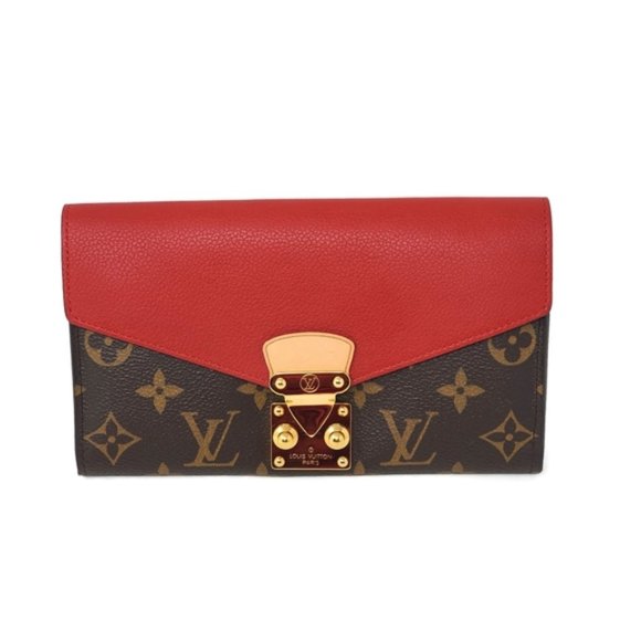 100% Auth Louis Vuitton Pallas Bifold Red Wallet - Picture 1 of 14